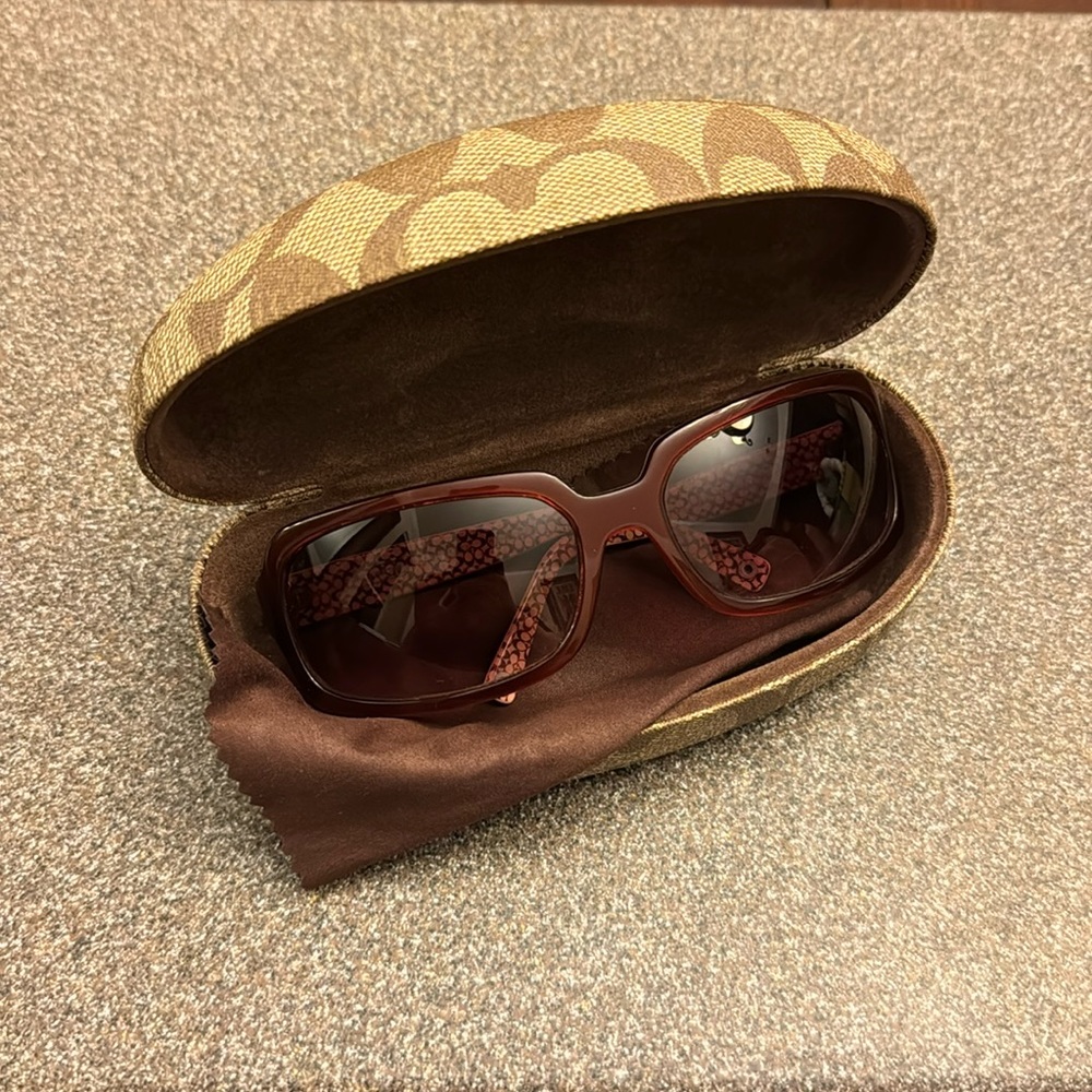 Coach Rectangle Pink Frames Sunglasses - image 2